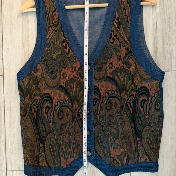 Vintage Casey And Max Denim Paisley Vest Size Medium All Seasons - Picture 4 of 10
